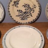 Composition 6 plates flat blue tones