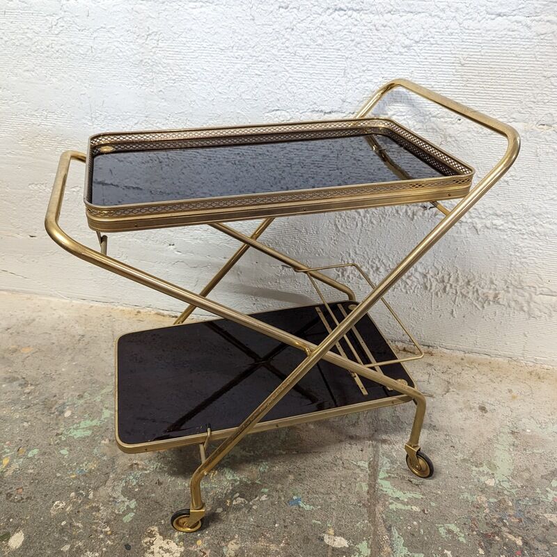 Foldable vintage bar trolley