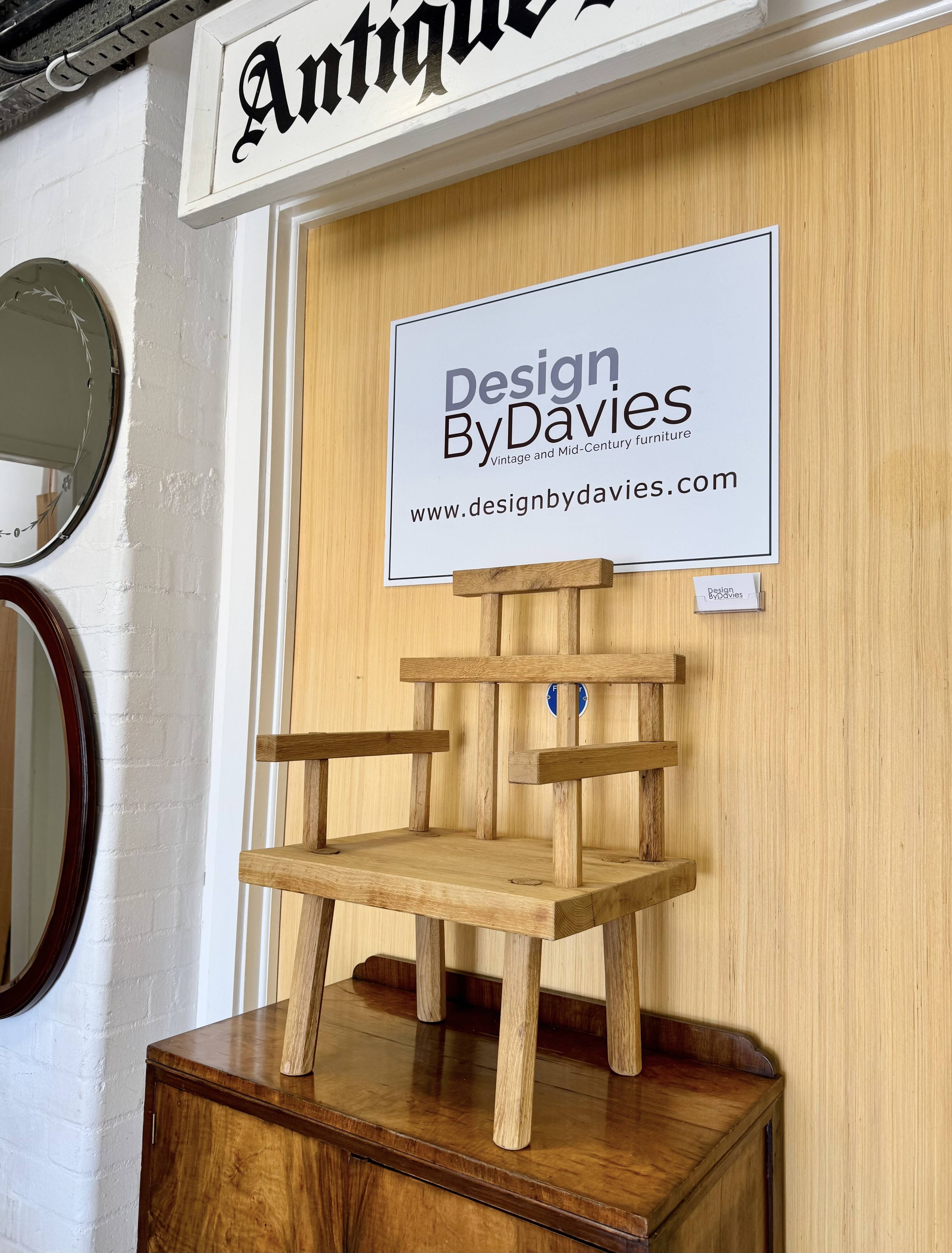 Childs Primitive Wooden Armchair