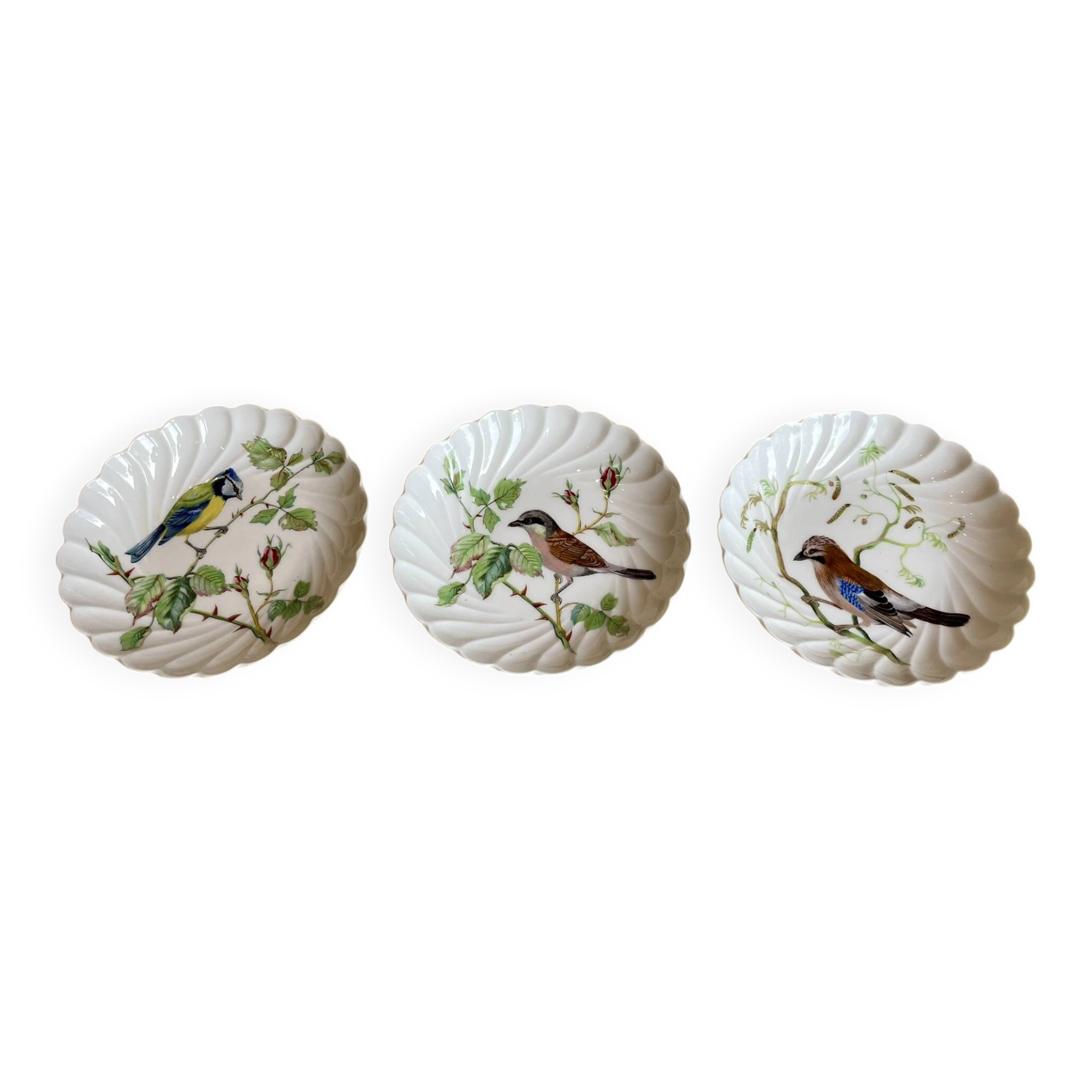 3 small plates / bowls in Limoges Haviland porcelain – Bird design
