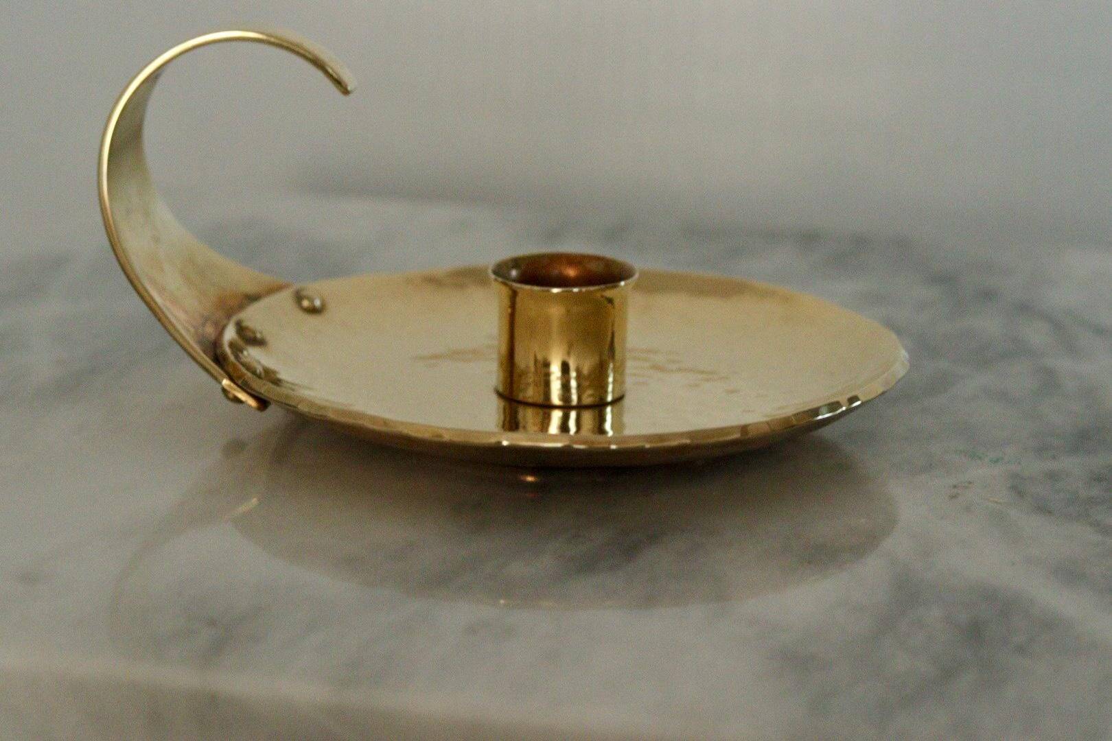 Pair of Swedish mid-century candlestick holders by Skutuna