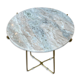 Round marble side table – Golden base – Elegant design