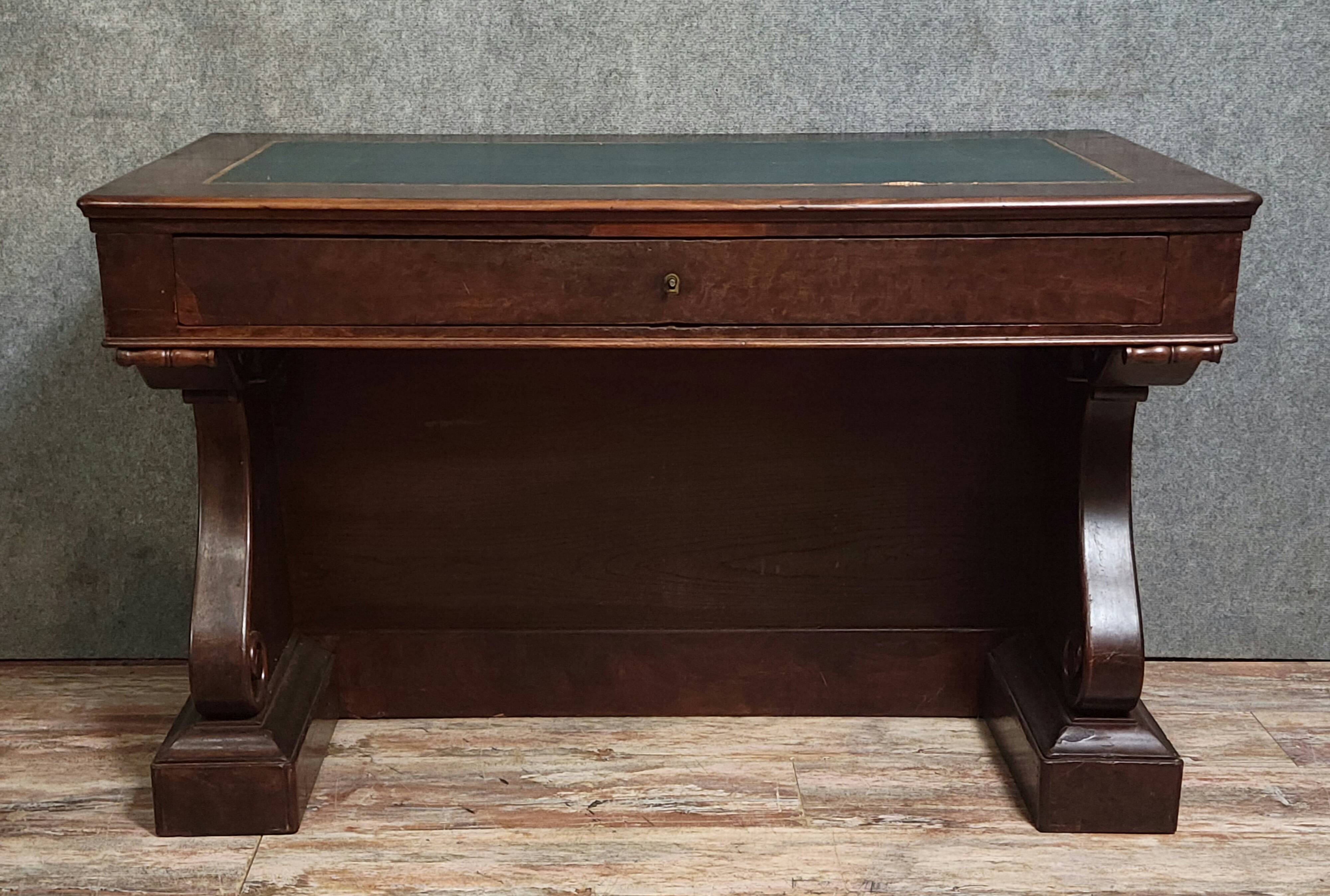 Empire period double-top center flat desk