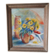 Ancient painting depicting a bouquet of flowers.