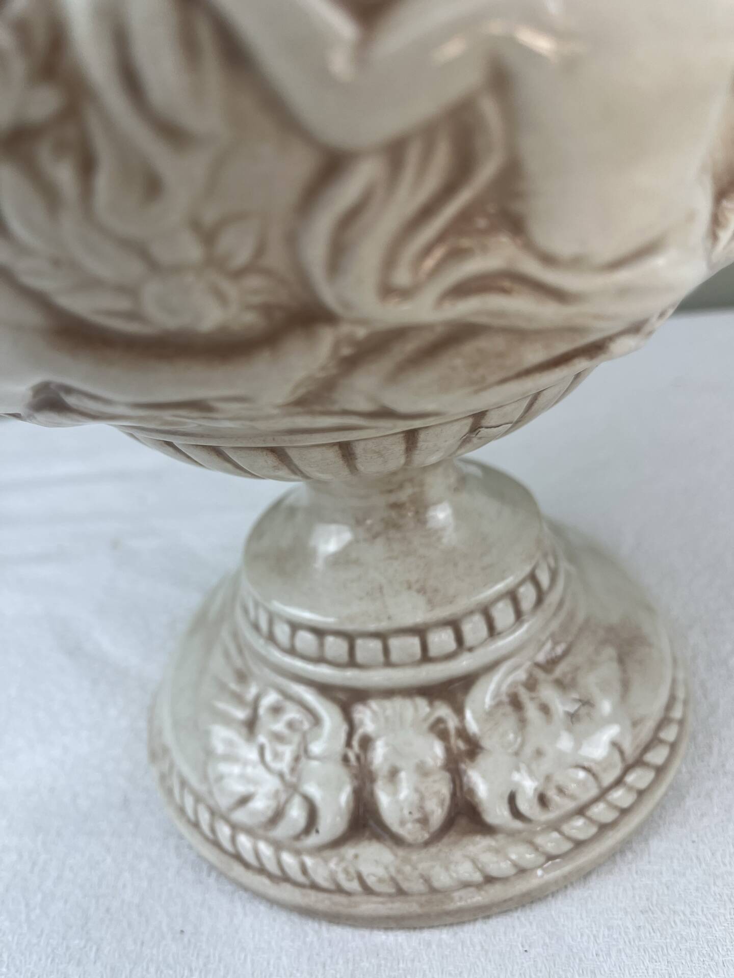 Ensemble Capodimonte – Coupe sur piédouche et plat décoratif