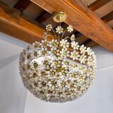 Floral chandelier in crystals cut by Bakalowits and Söhne, Austria, 1970