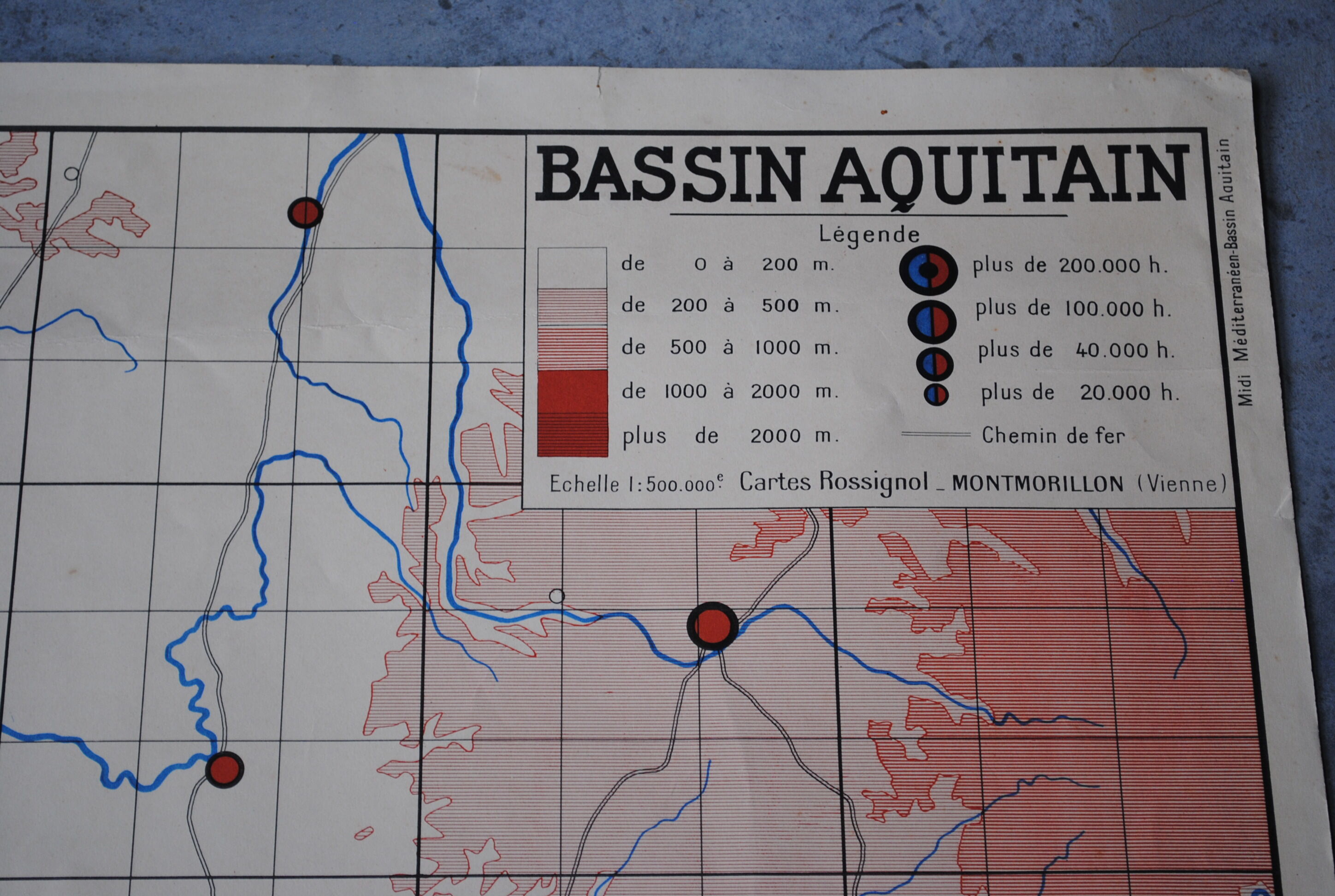 School Nightingale basin Aquitaine and Midi Mediterranean map