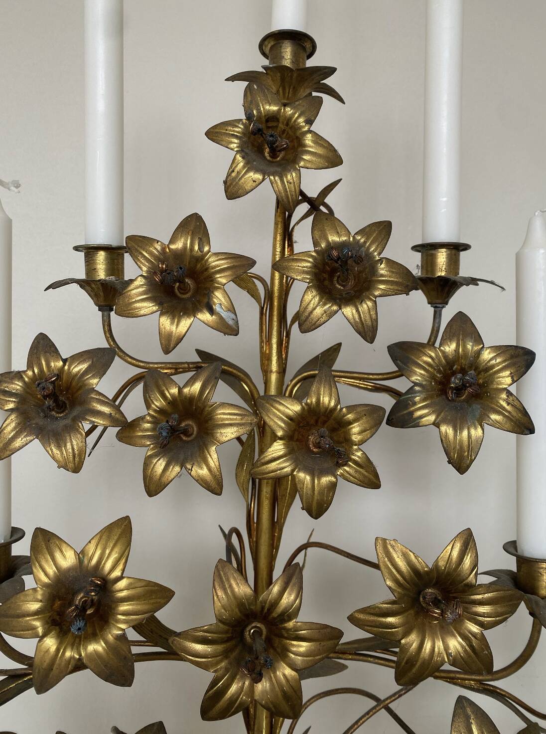 Pair of French brass church candelabras dating from the early 20th century