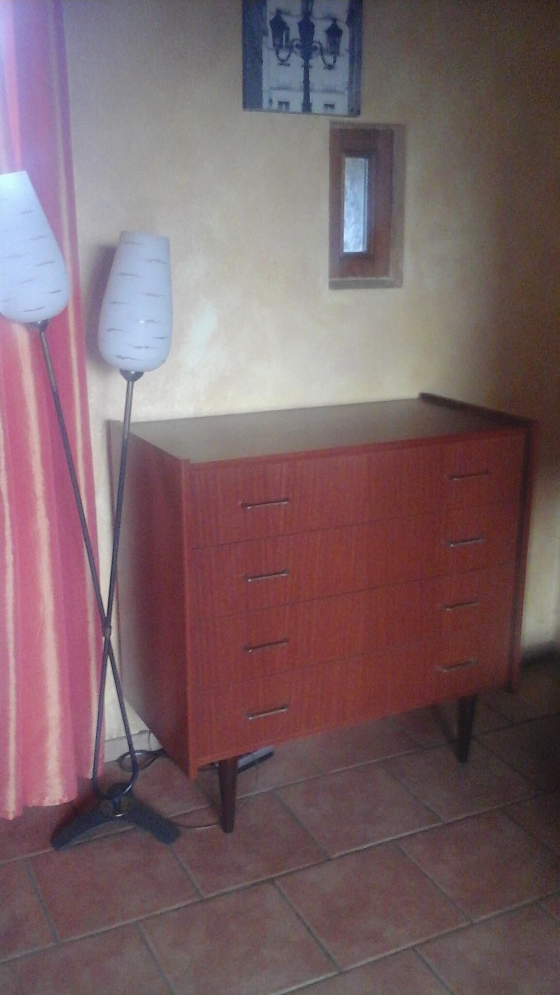 The 1960s teak chest of drawers