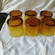Serie of 6 yellow amber whisky glasses years 70
