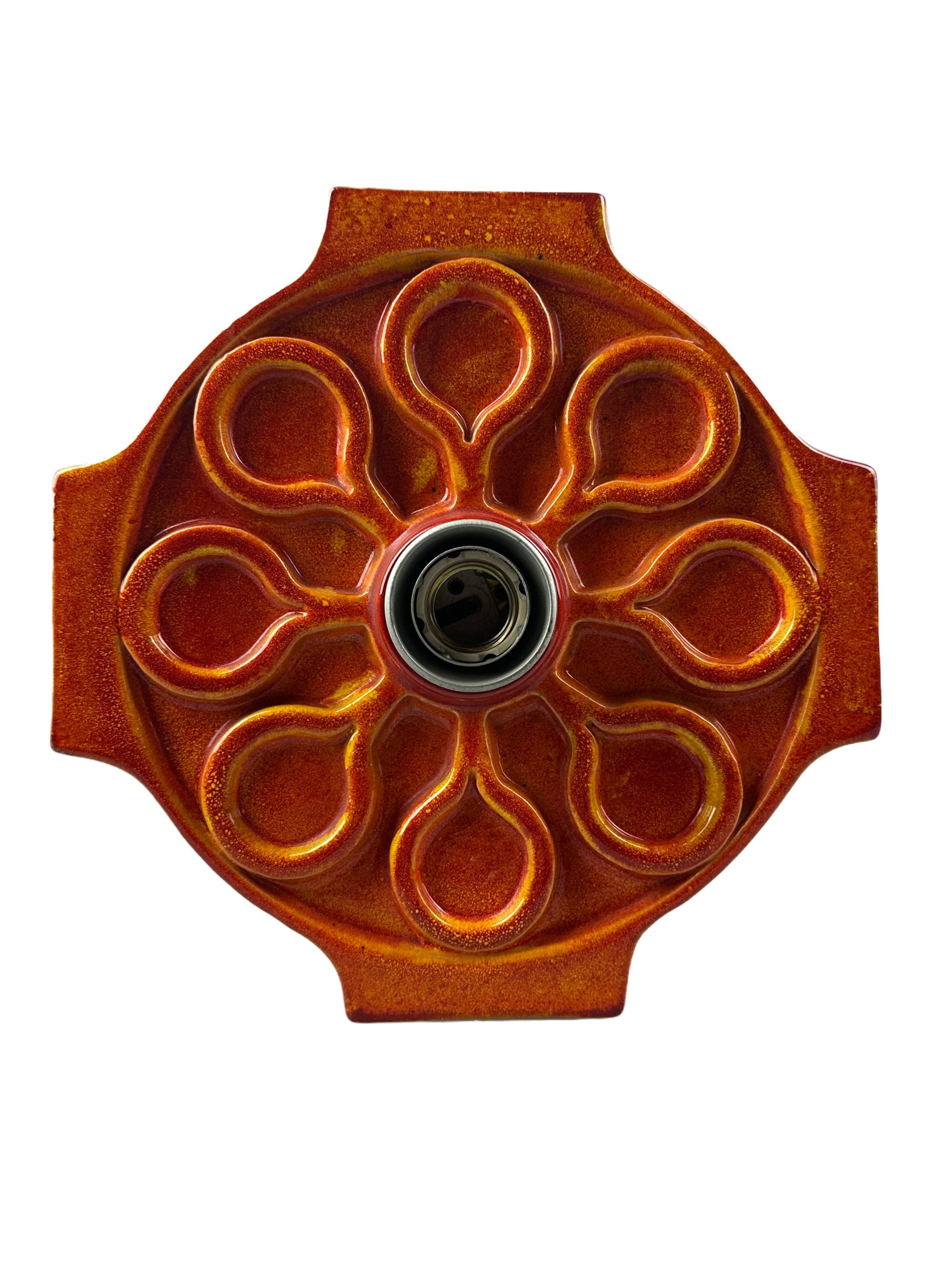 1960s/1970s Ceramic Wall Sconce, Mid-Century Space Age Design