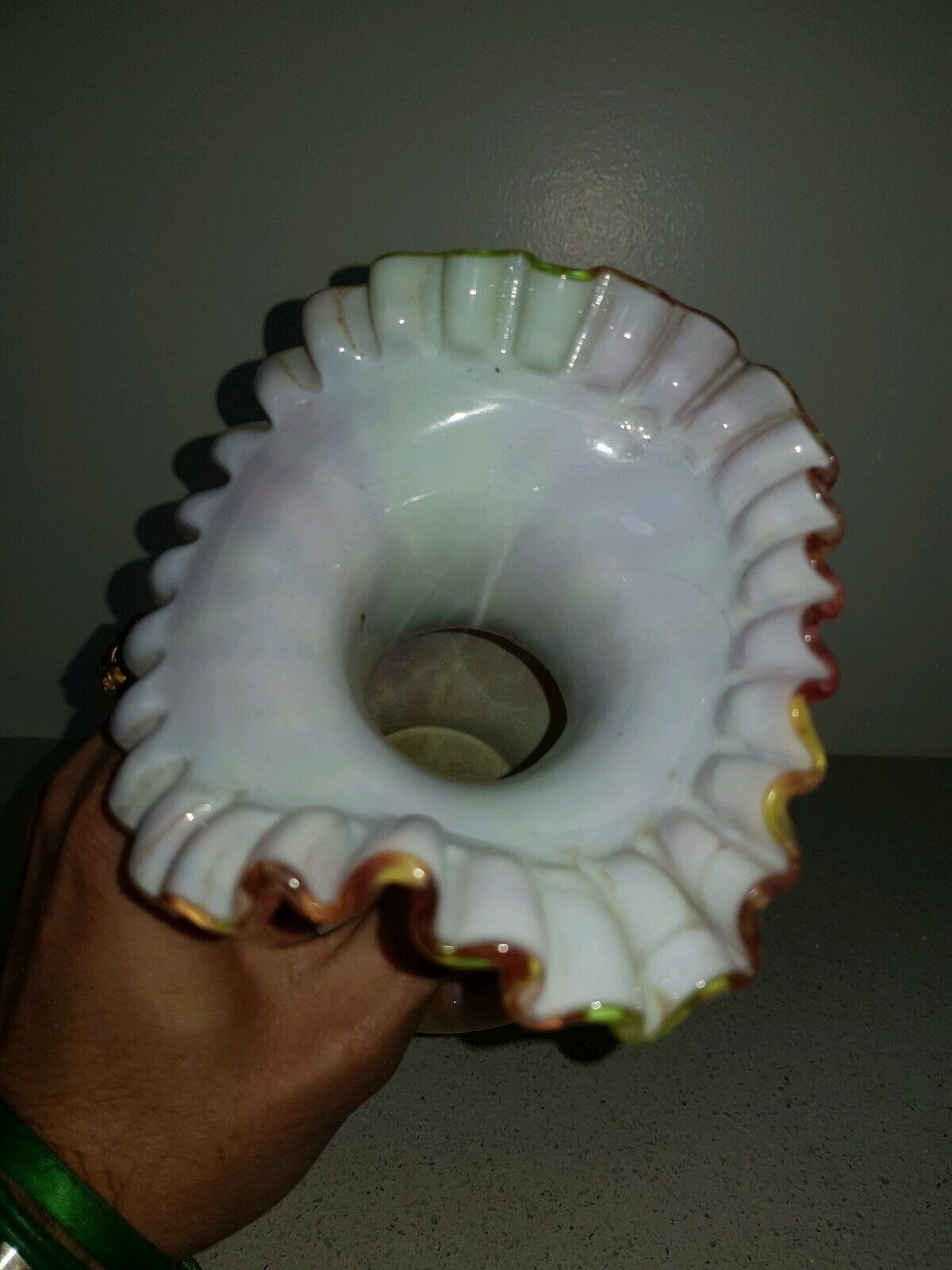 Vase Clichy puffed glass speckled