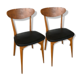 Deux chaises vintage pieds compas 1950