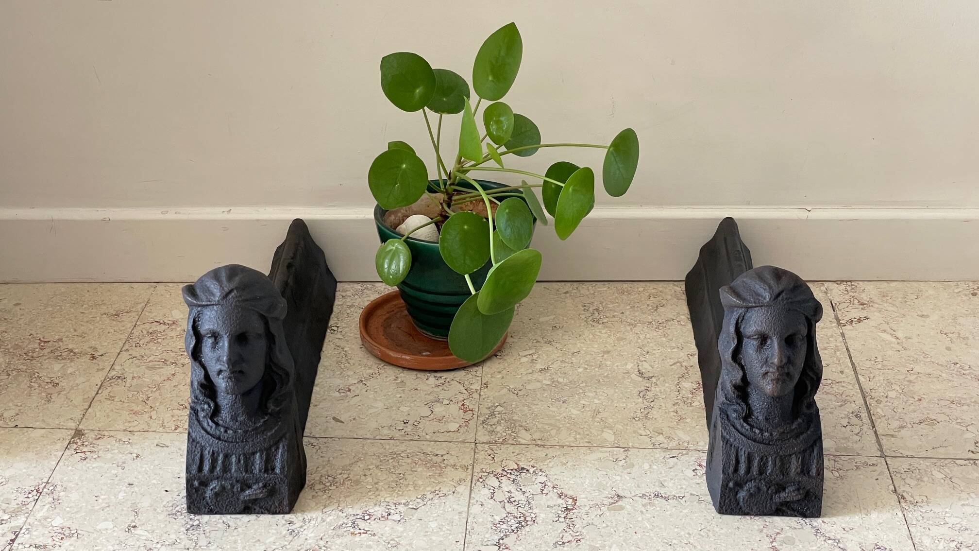 Chenets antique cast iron vintage