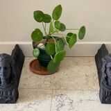 Chenets antique cast iron vintage