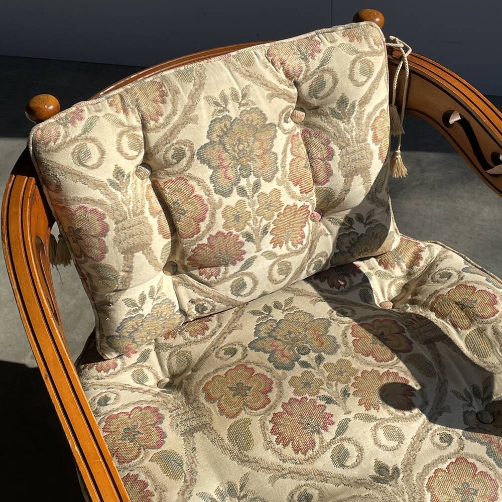 Giorgetti / classic armchair in art deco style / italy 1975s