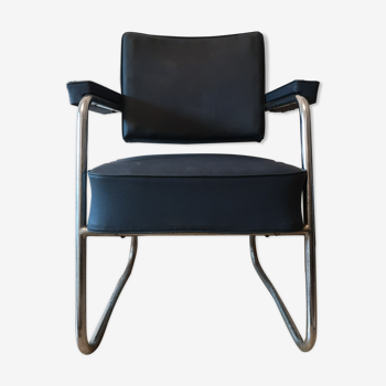 Industrial PULLMAN chair 60 sad vintage blue