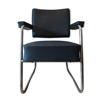 Fauteuil Pullman industriel années 50 60 vintage bleu