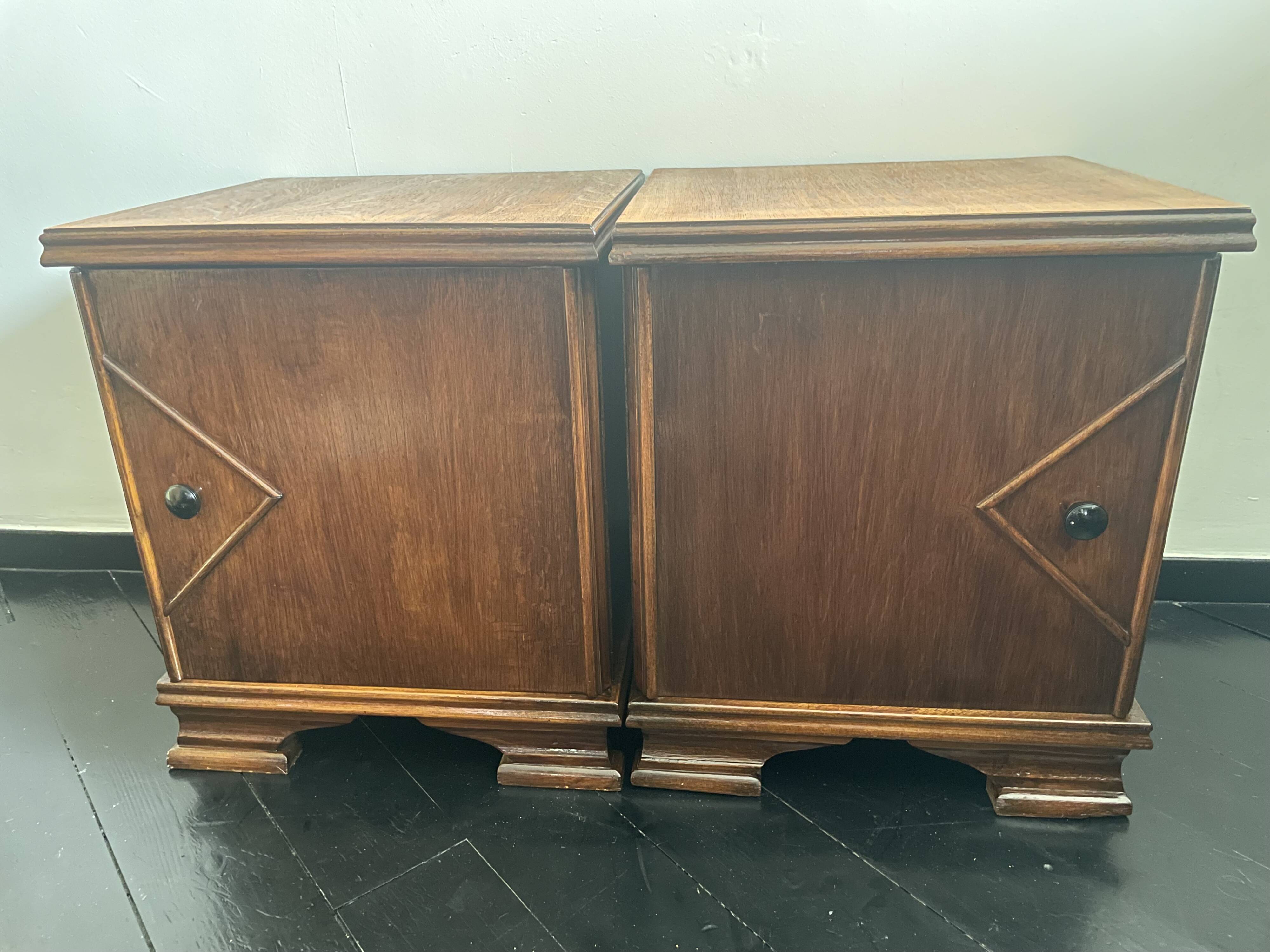 A pair of Art Deco bedside tables