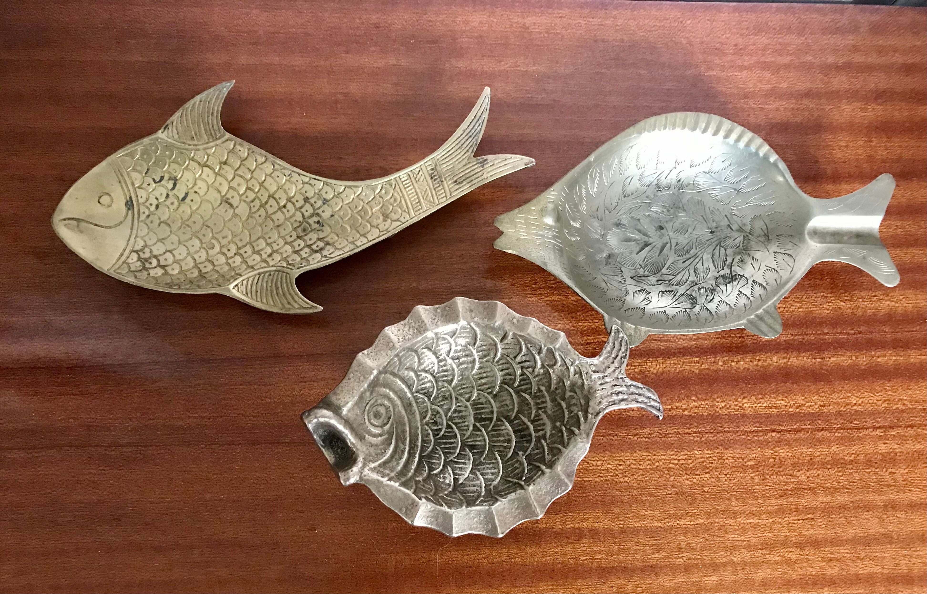 Brass fish ashtrays