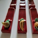 Suite of 6 dabbling knife holder fruits