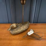 Lampe en bronze à décor de canard 1960