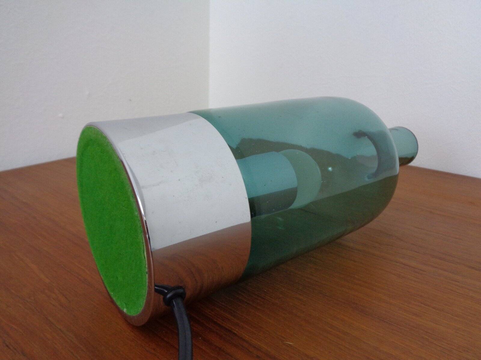 Italian glass and chrome table lamp, 1960s