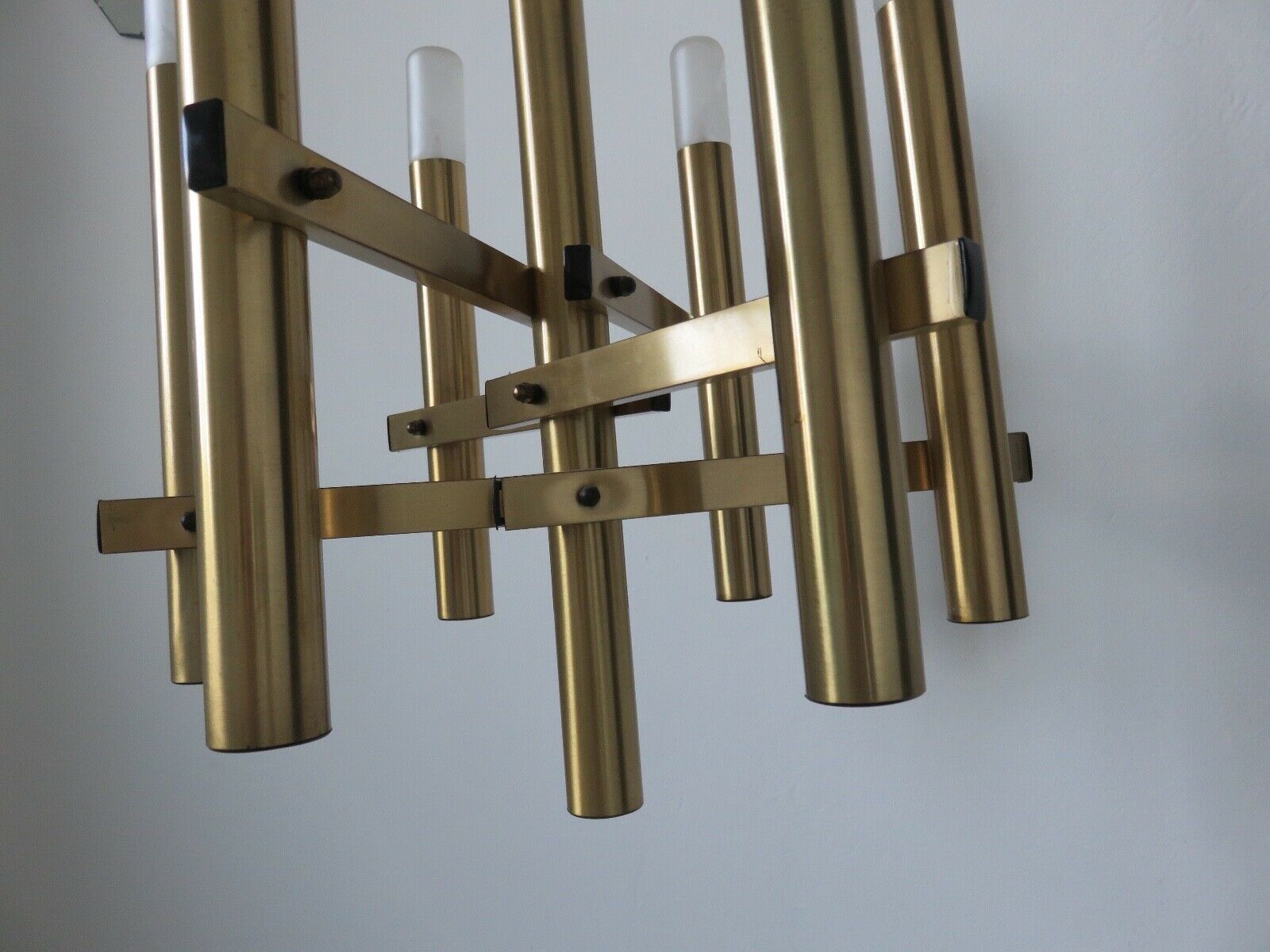 Lustre Maison Sciolari 6 feux en laiton doré années 60/70