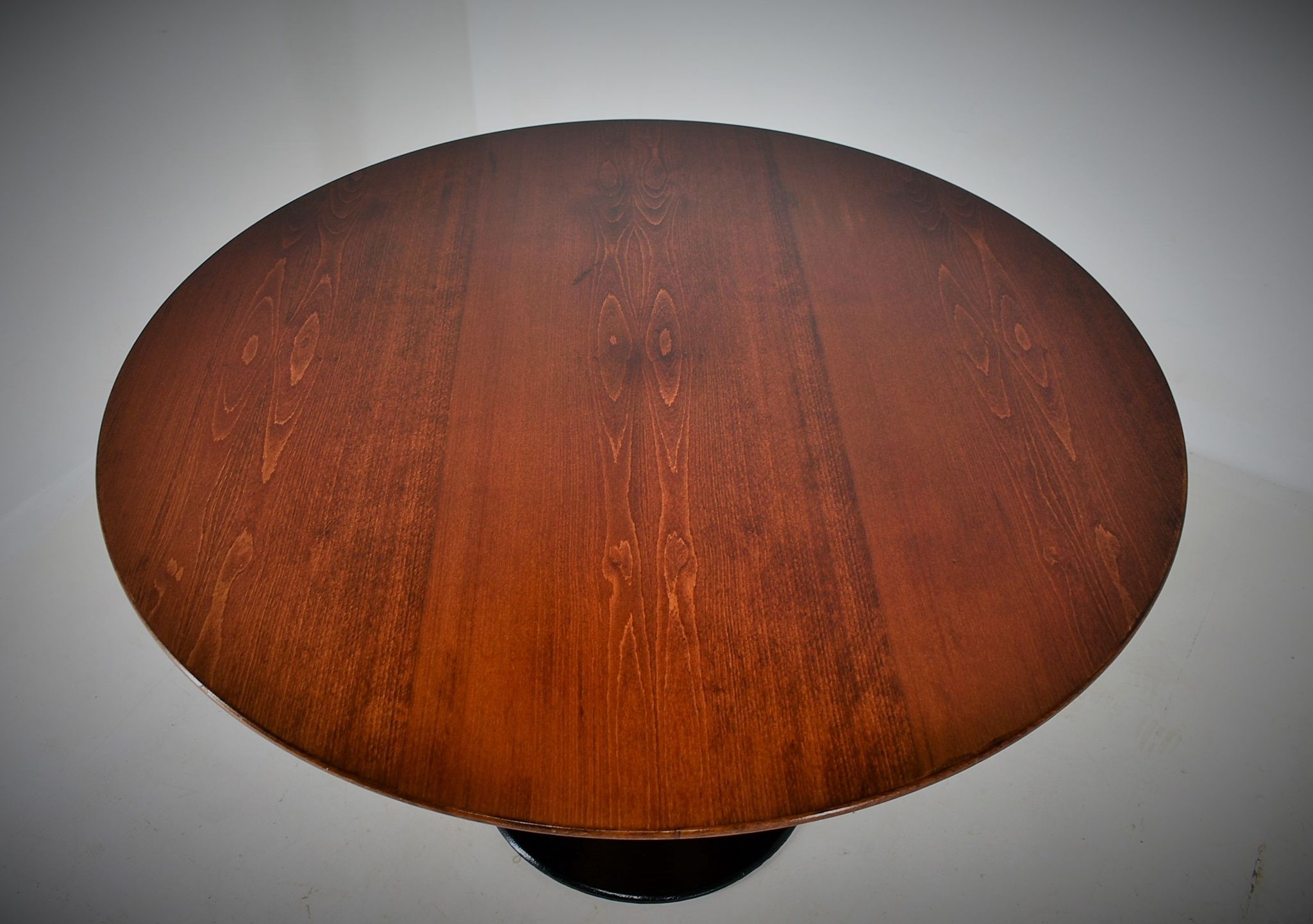 1969s beech round dining table, Czechoslovakia