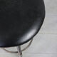 Vintage industrial metal & leather swivel bar stool