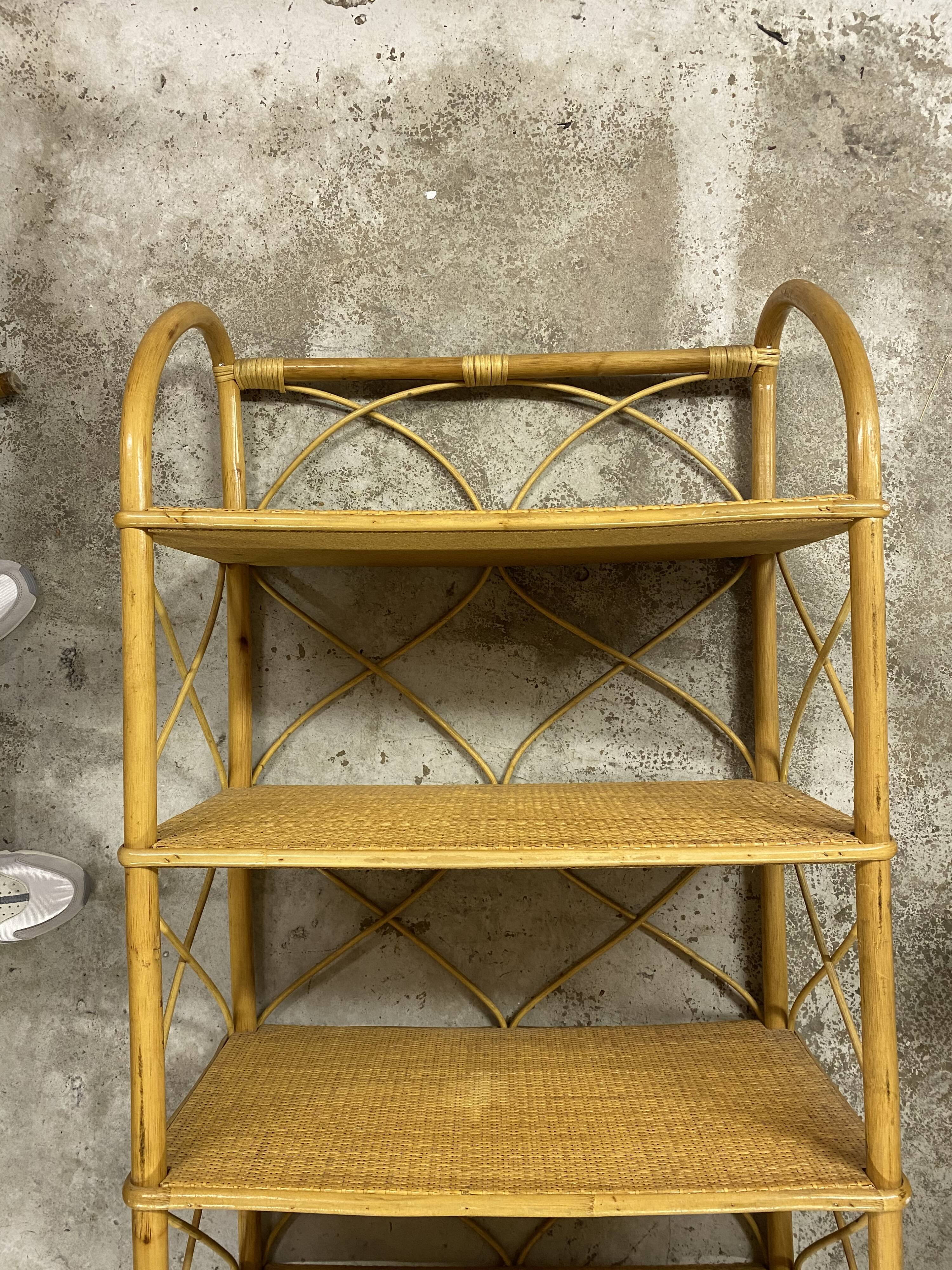 Rattan bookcase shelf