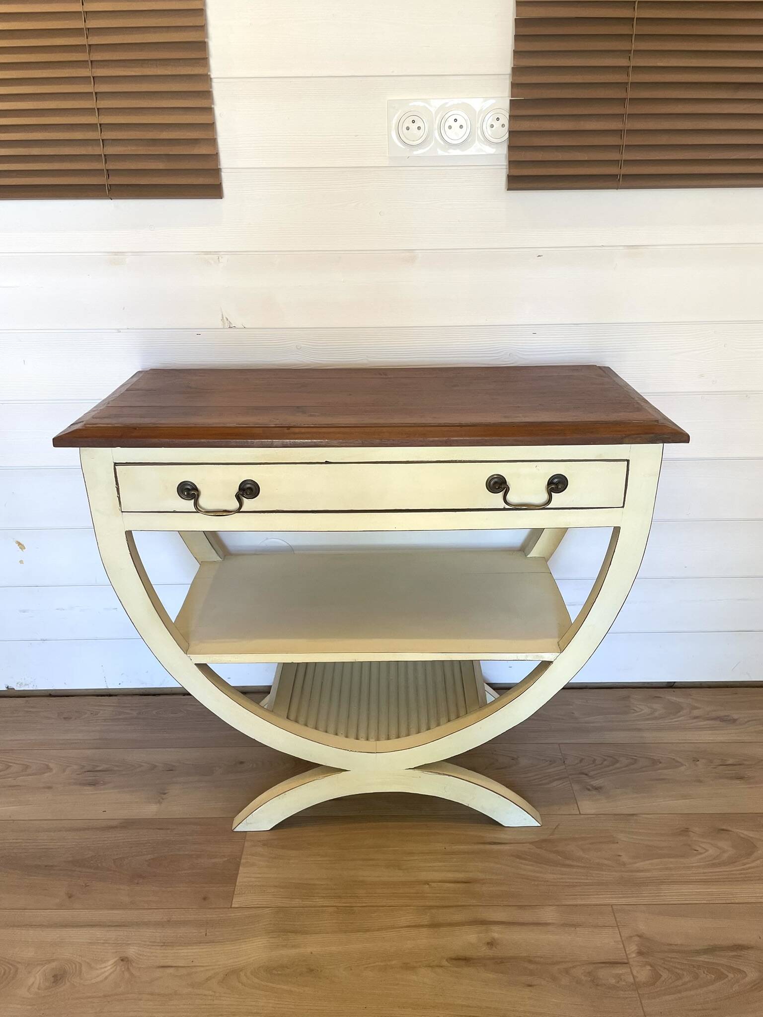 Vintage Style Directoire Console Table / Patinated Centre Table - Legs in