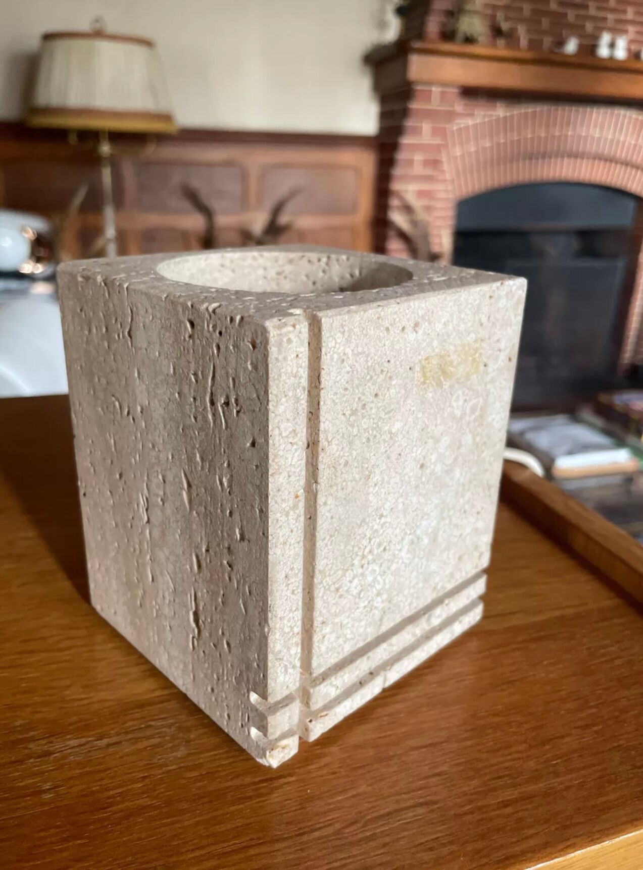 Travertine lamp 1970