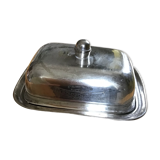 Butter dish metal and glass