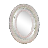 Miroir de Venise ovale des années 50 en verre de Murano