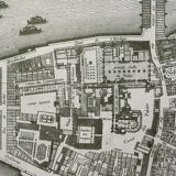 Historical map of the island of the city in Paris in 1754