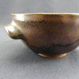 Pair of vintage glazed stoneware bowls signed MJB