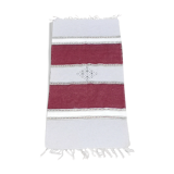 Tapis berbère marocain Fait main en coton bordeaux et gris