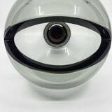 Pendant chandelier, chrome and smoked glass, eye ball design, space age, Italy, 1970s