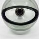Pendant chandelier, chrome and smoked glass, eye ball design, space age, Italy, 1970s