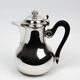 Christofle Gallia selfish coffee pot in silver-plated metal with a wooden handle