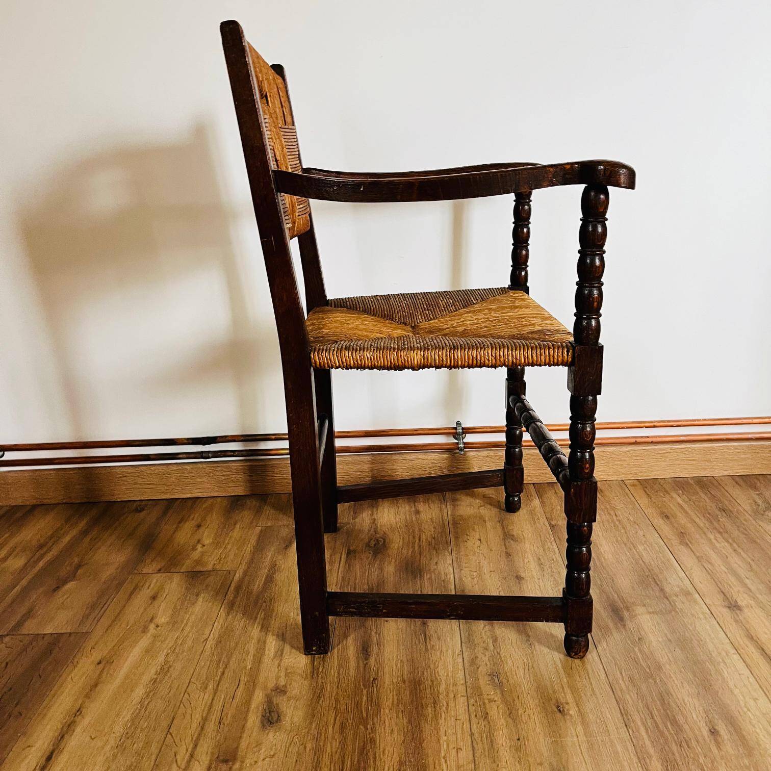 Fauteuil bois et paille