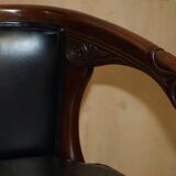 Original Regency office chair in leather and hardwood, style 1815.