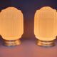 Pair of large pink art deco table lamps France