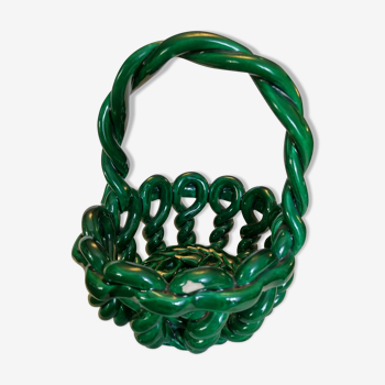 Ceramic braided basket
