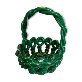 Ceramic braided basket