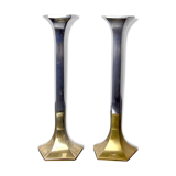 Pair of brutalist candlesticks by david marshall, 1980, spain