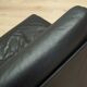 Black leather pouffe/armchair, Italian design, 1960s, production: Italy