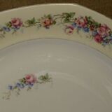 Limoges porcelain pie dish Unique floral decoration roses