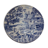 Assiette motifs bleu ancienne en céramique